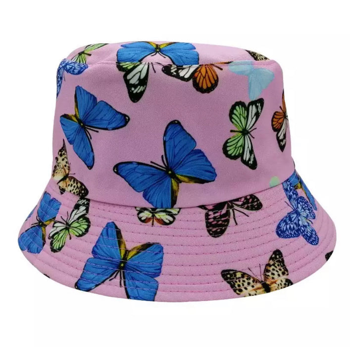 Pink Butterfly Bucket Hat